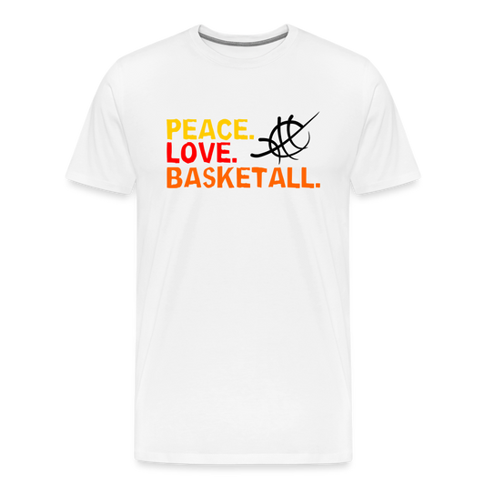 Peace Love Basketball I Premium T-Shirt - white