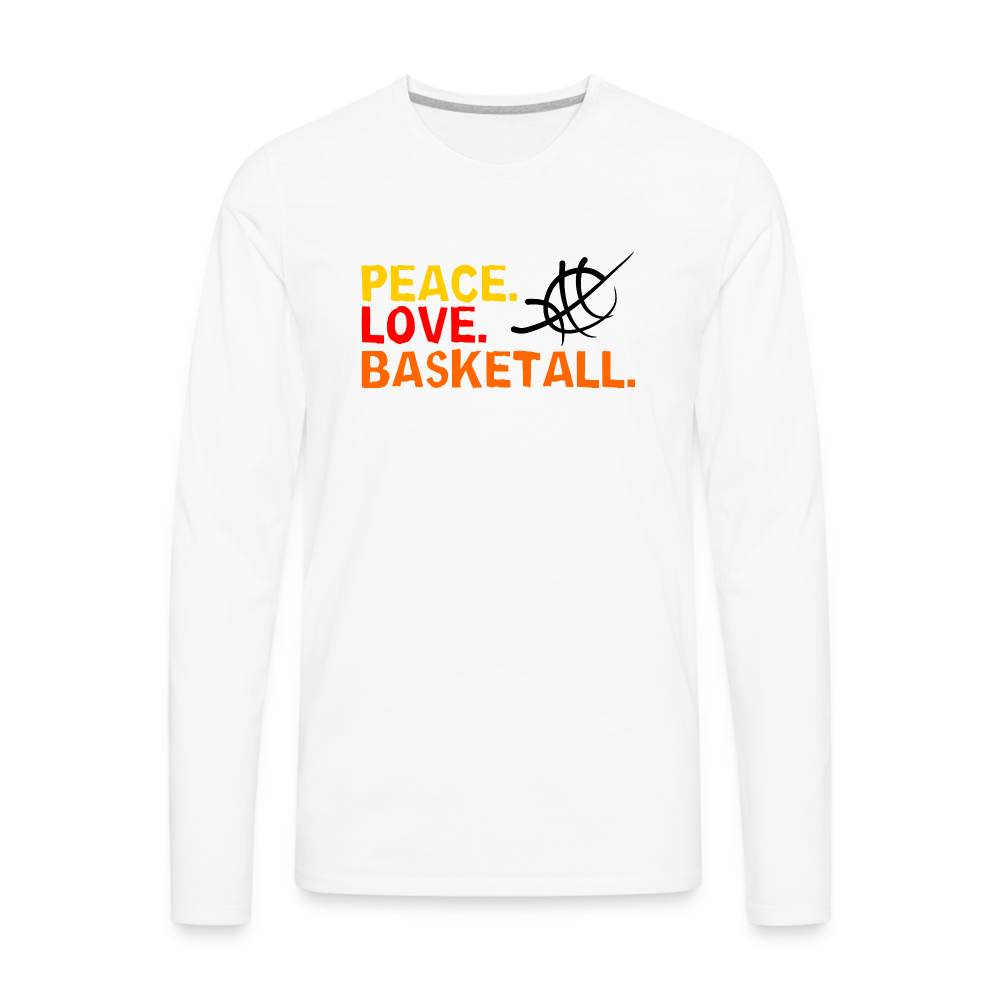Peace Love Basketball I Premium Long Sleeve T-Shirt - white