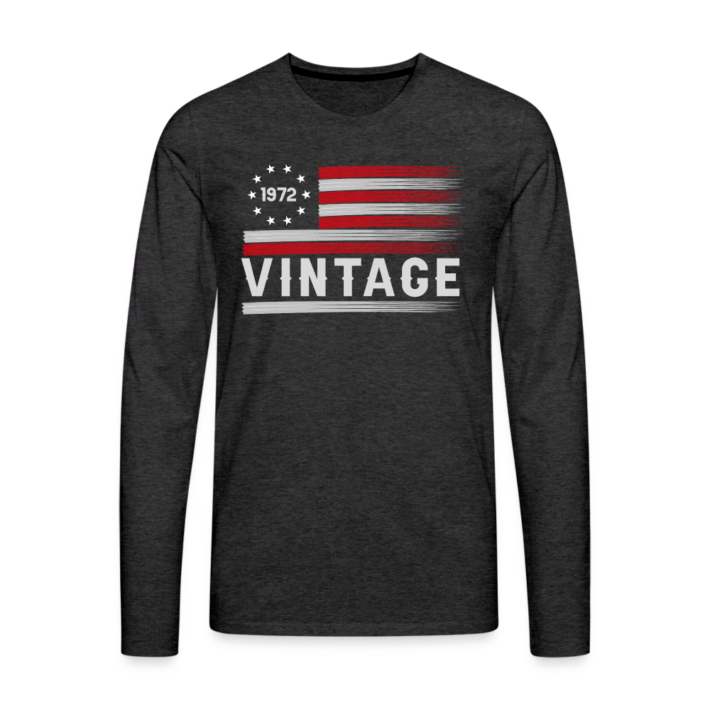 Vintage 1972 Premium Long Sleeve T-Shirt - charcoal grey