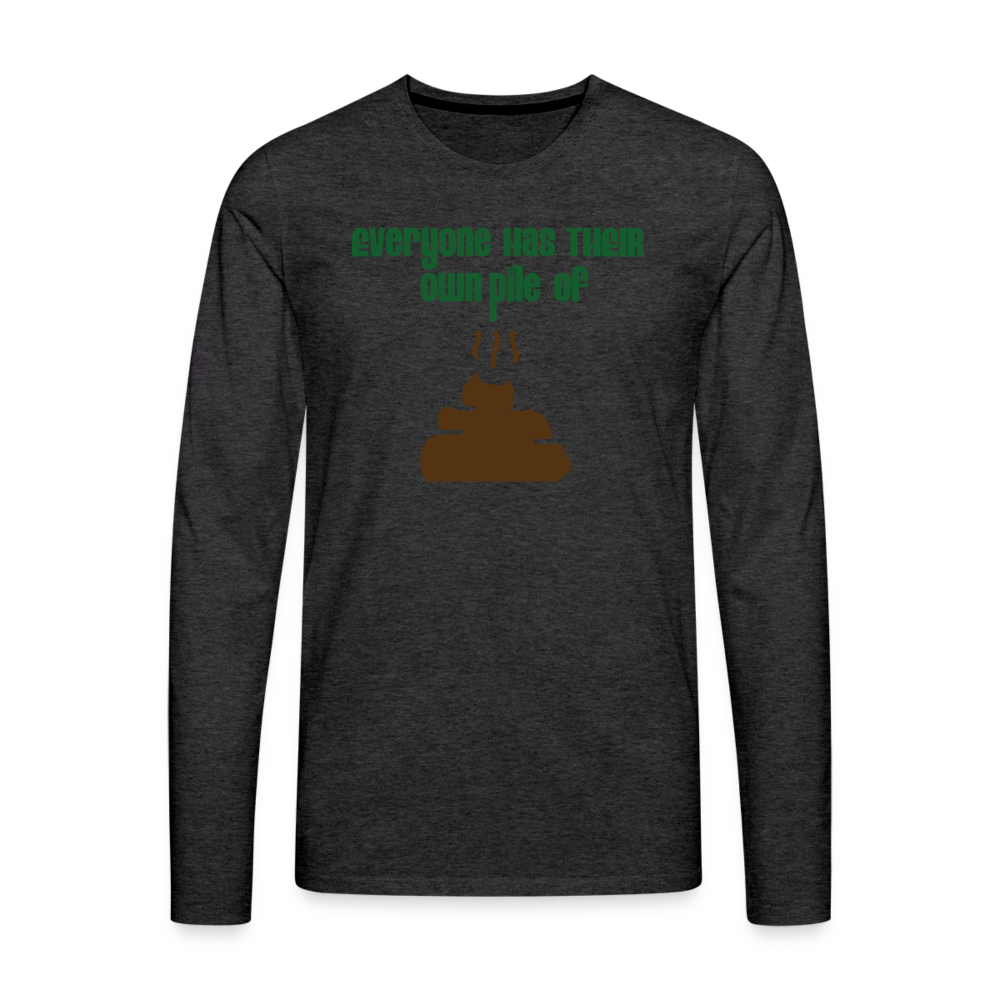 Pile I Premium Long Sleeve T-Shirt - charcoal grey