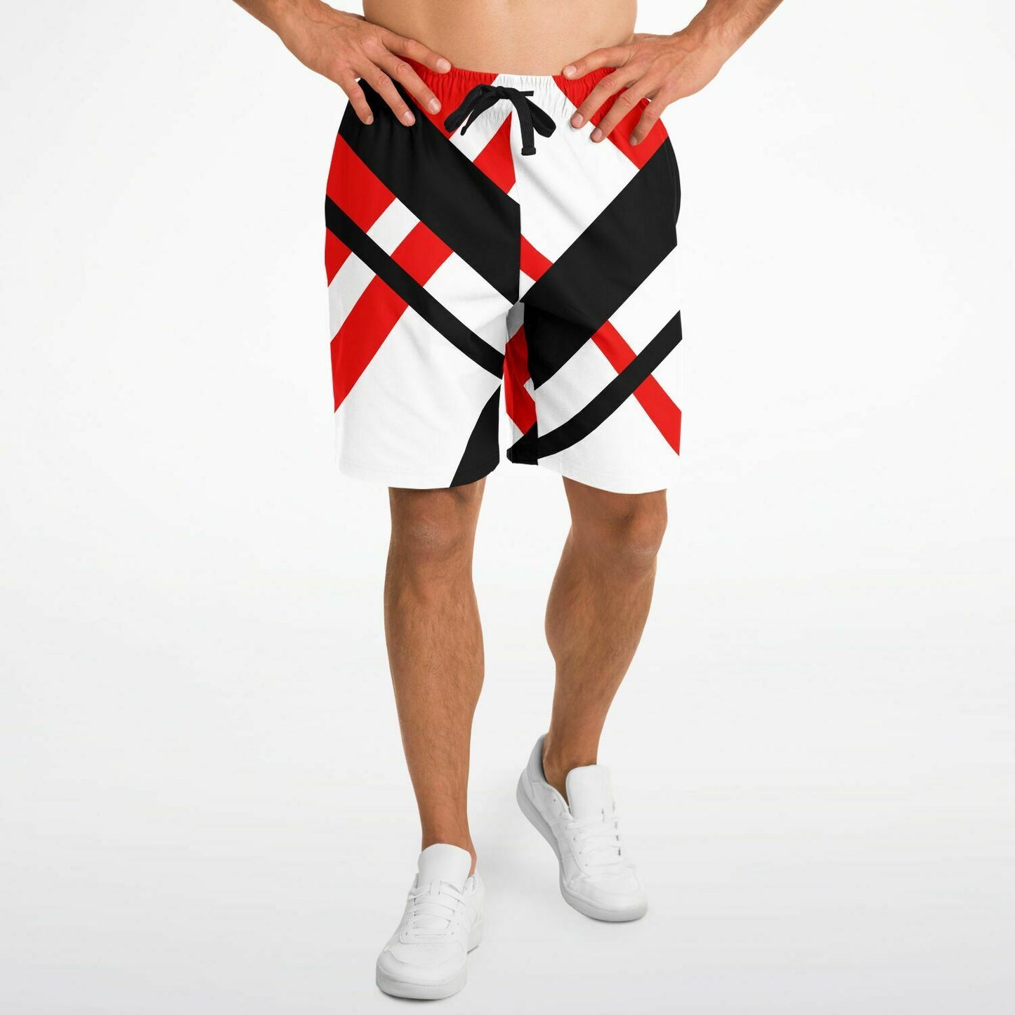 Stripe THREE Drawstring Mens Long Fashion Shorts