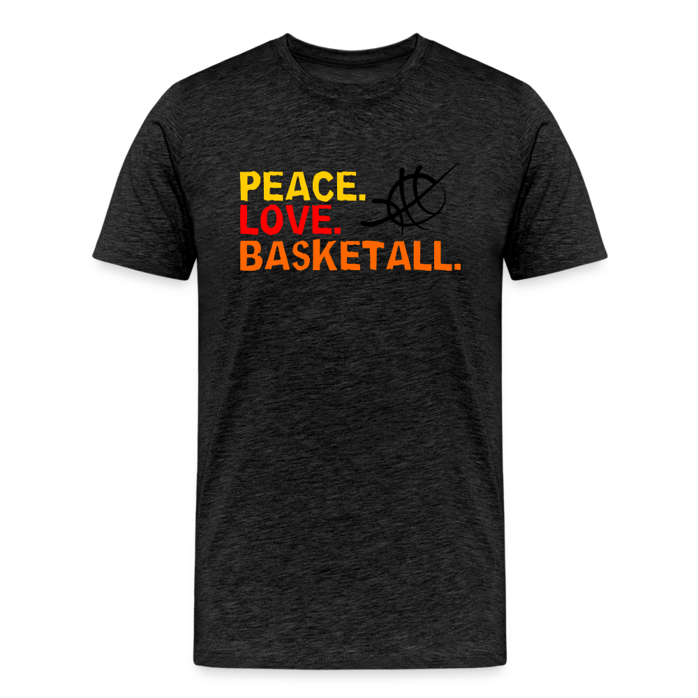 Peace Love Basketball I Premium T-Shirt - charcoal grey