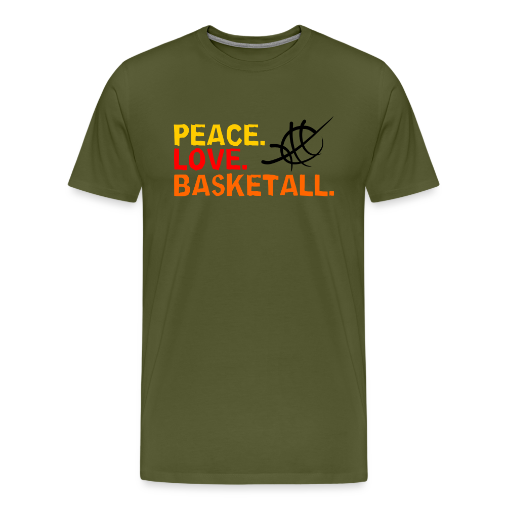 Peace Love Basketball I Premium T-Shirt - olive green