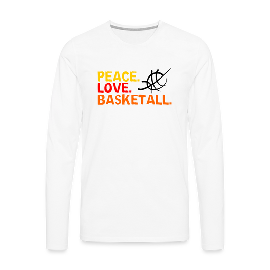 Peace Love Basketball I Premium Long Sleeve T-Shirt - white