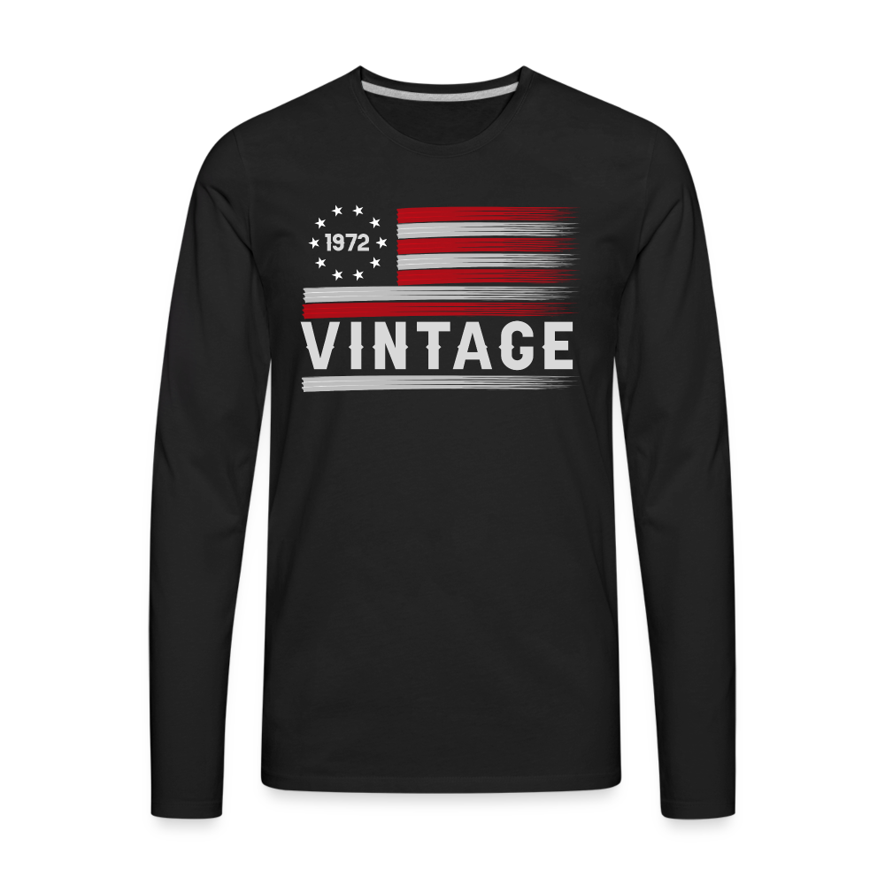 Vintage 1972 Premium Long Sleeve T-Shirt - black