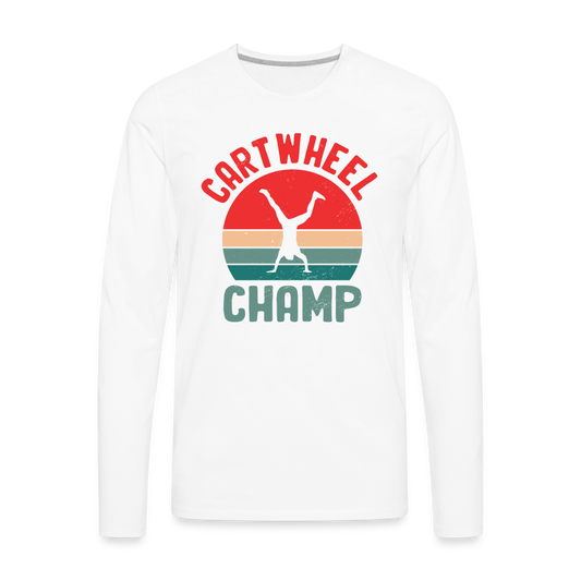 Cartwheel Champ Premium Long Sleeve T-Shirt - white