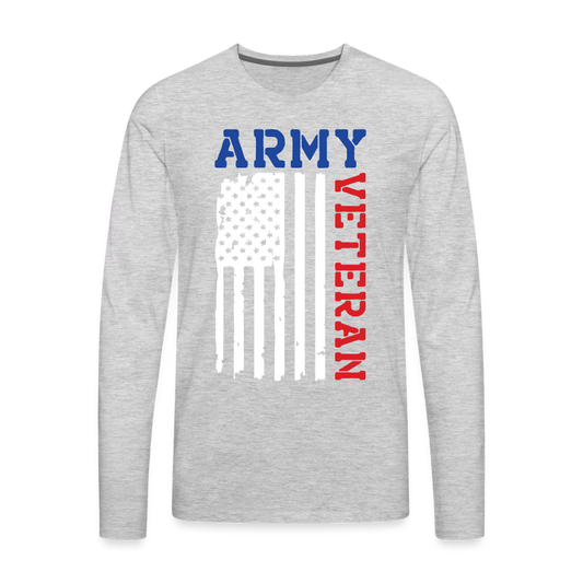 Army Veteran Premium Long Sleeve T-Shirt - heather gray