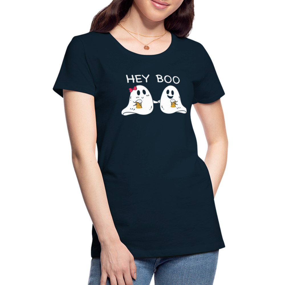 Hey Boo Women’s Premium T-Shirt - deep navy